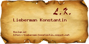 Lieberman Konstantin névjegykártya