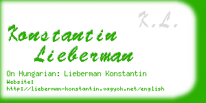 konstantin lieberman business card
